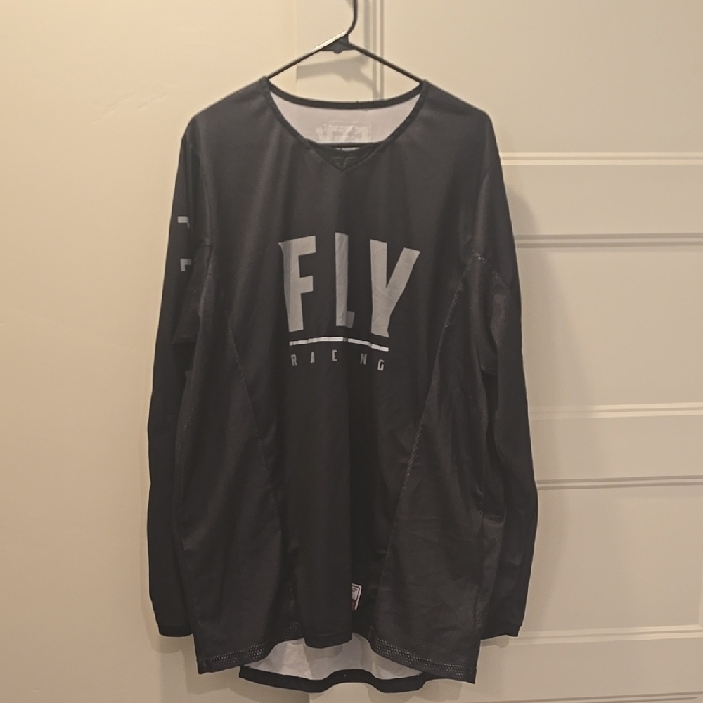 Men's Black Fly Racing Jersey, 2XL